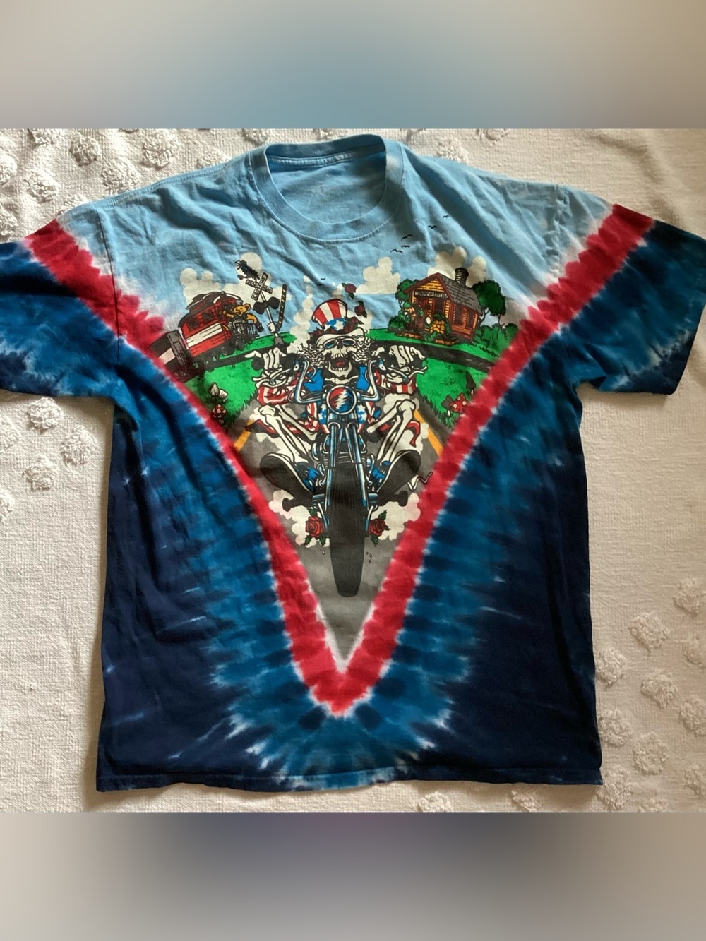 GRATEFUL DEAD-MOTO SAM-BEARS-TERRAPIN-2 Side TIE DYE T-SHIRT SZ L